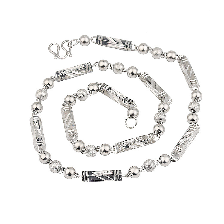 Protection Talisman Necklace Round Beads And Hexagonal Tube Chain_voghion.com
