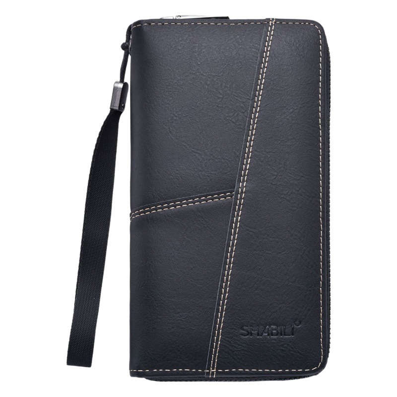 Men's Long Wallet 2026 New Model Multi-Card Slot Leather Wallet Zipper Large Capacity Card Holder Men's Wallet Men's Foreign Trade Hot Seller