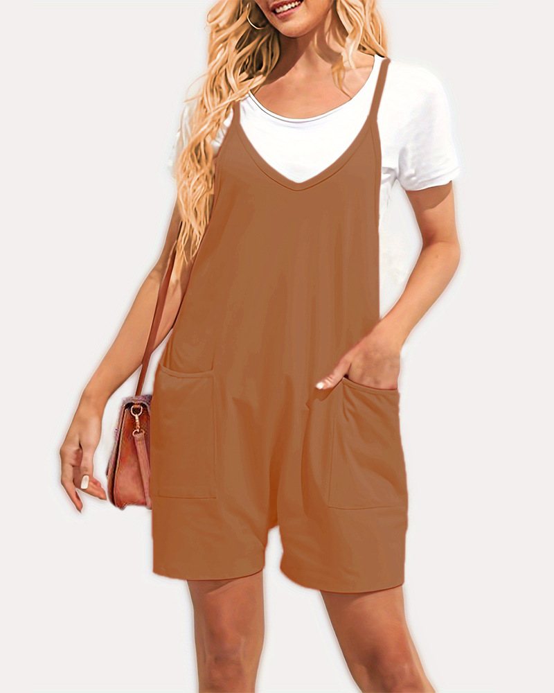 2024 ropa de mujer europea y americana eBay Amazon estación independiente popular cremallera bolsillo suspender pantalones mono suspender Pantalones
