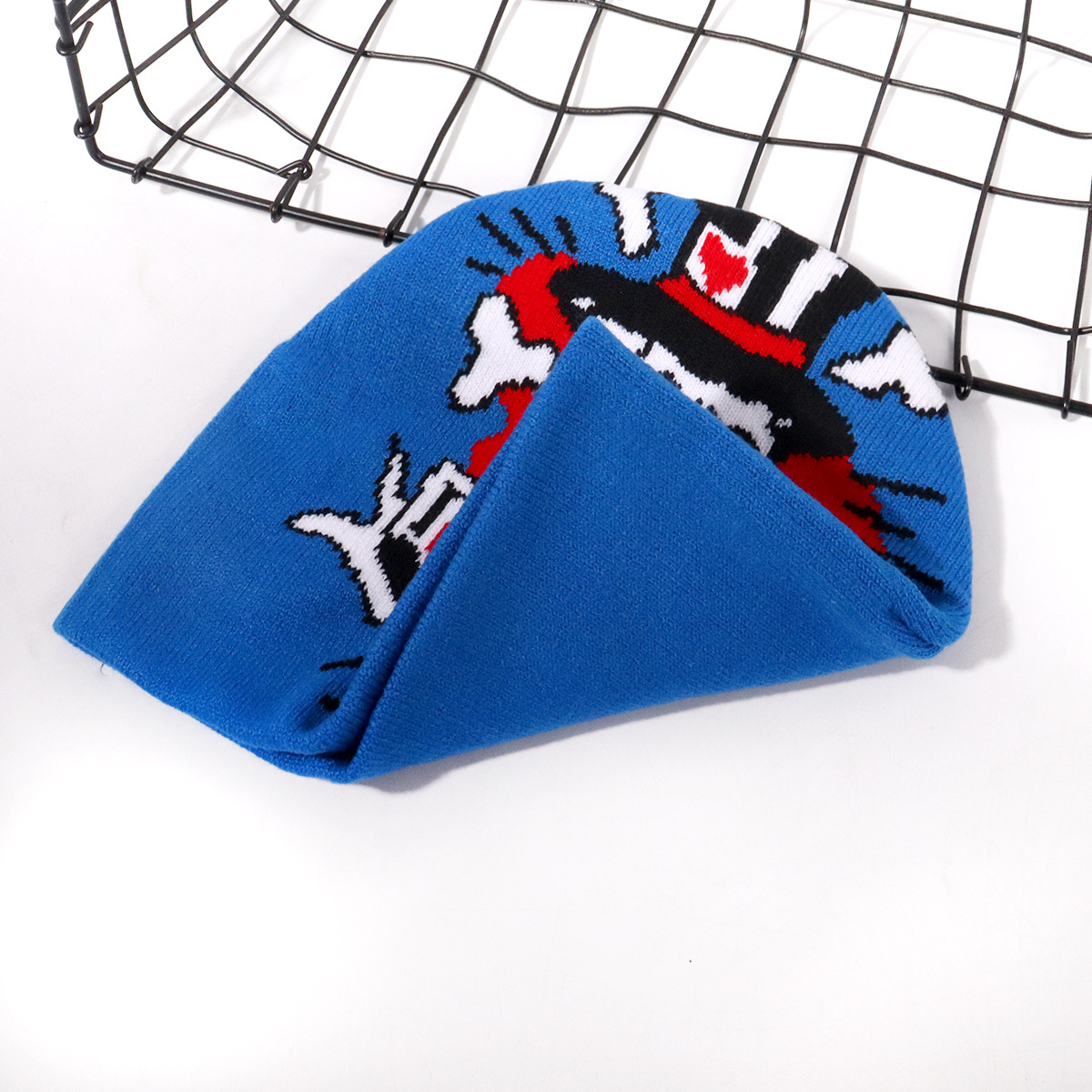 Chapeau de crâne de lettre d'Halloween, chapeau en tricot acrylique, chapeau chaud d'automne/hiver_voghion.com