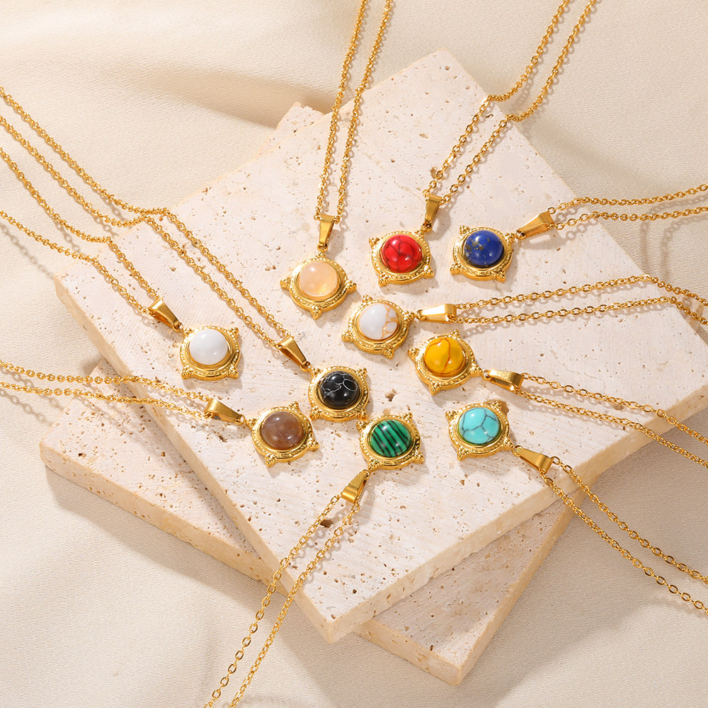 20g Weight 0.03µm-0.05µm Gold Plating Thickness PVD Coated Gold Plating Process Lobster Trigger Clasp Closure Clasp Closure Type 18K Real Gold Plated Plating Material 304 Stainless Steel Pendant Material Natural Stone, December Birthstone Turquoise Inlay Material Pendant Necklace Classification 304 Stainless Steel Chain Material 1 Piece Quantity Holiday, Daily Occasion 304 Stainless Steel Material Geometric Pattern Women's Gender Retro, Classic Style Style Waterproof Non Tarnish, Plating, Inlay Craft PVD Coated Real Gold Plated Geometric Titanium Steel Retro Classic Style Waterproof Non Tarnish Titanium Steel Lobster Trigger Clasp Closure Pendant Necklace 无