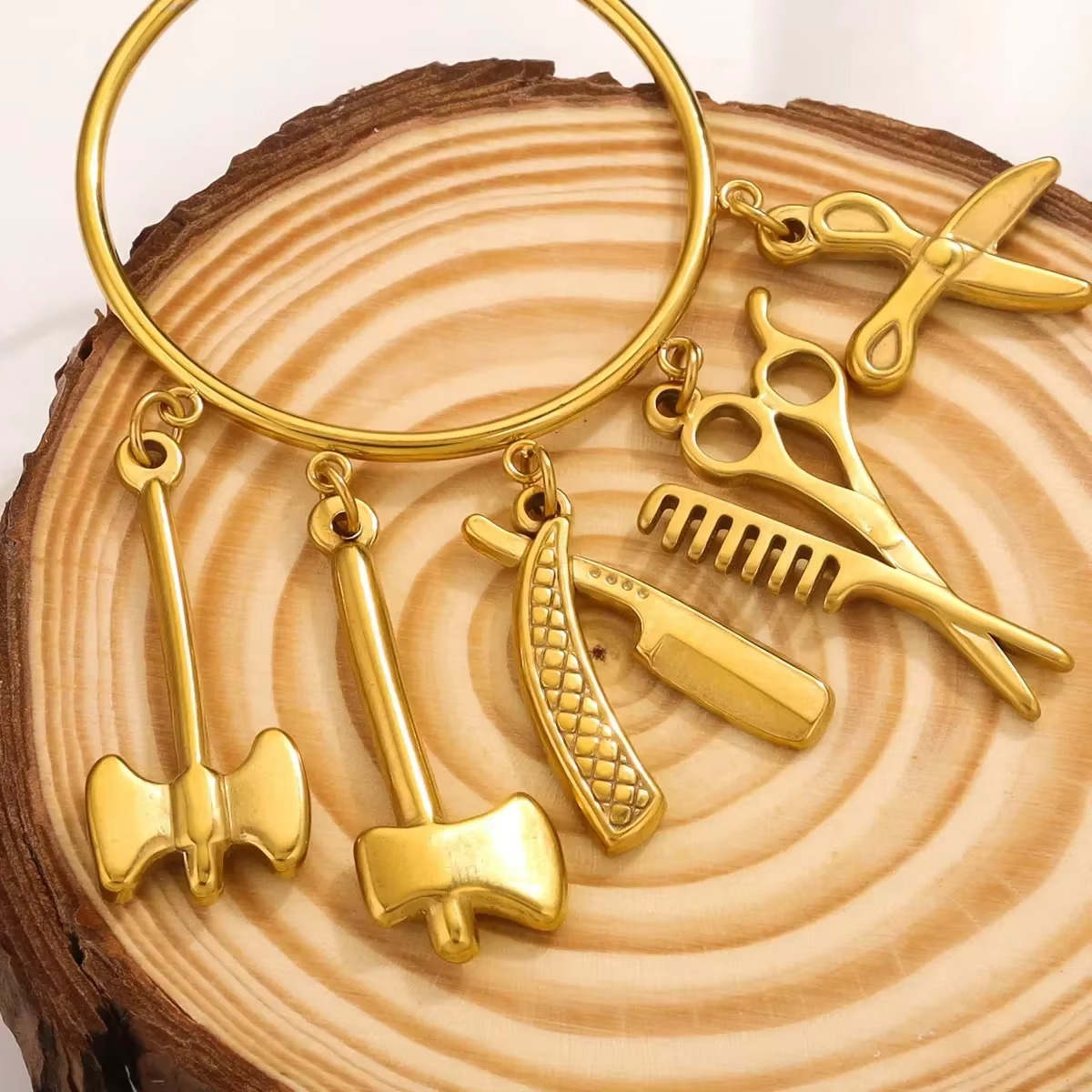 Pendant Classification 3 PCS/Package 304 Stainless Steel Scissors Axe Hammer Pendant Pendant