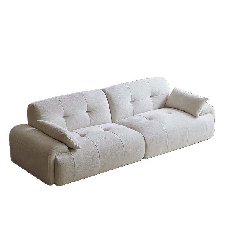 Art de la sala de estar moderna y simple línea recta francesa crema de sofá de estilo superior sofá pequeño