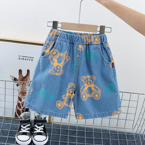  new style summer clothes for boys and babies full printed short-sleeved suit lapel children's casual sports suit