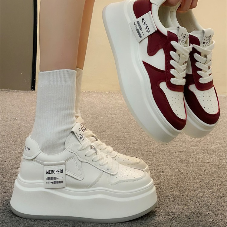 Super Popular High-end Versatile White Sneakers For Women, Spring And Autumn Thick-soled Sneakers, 2025 New Trendy Niche_voghion.com