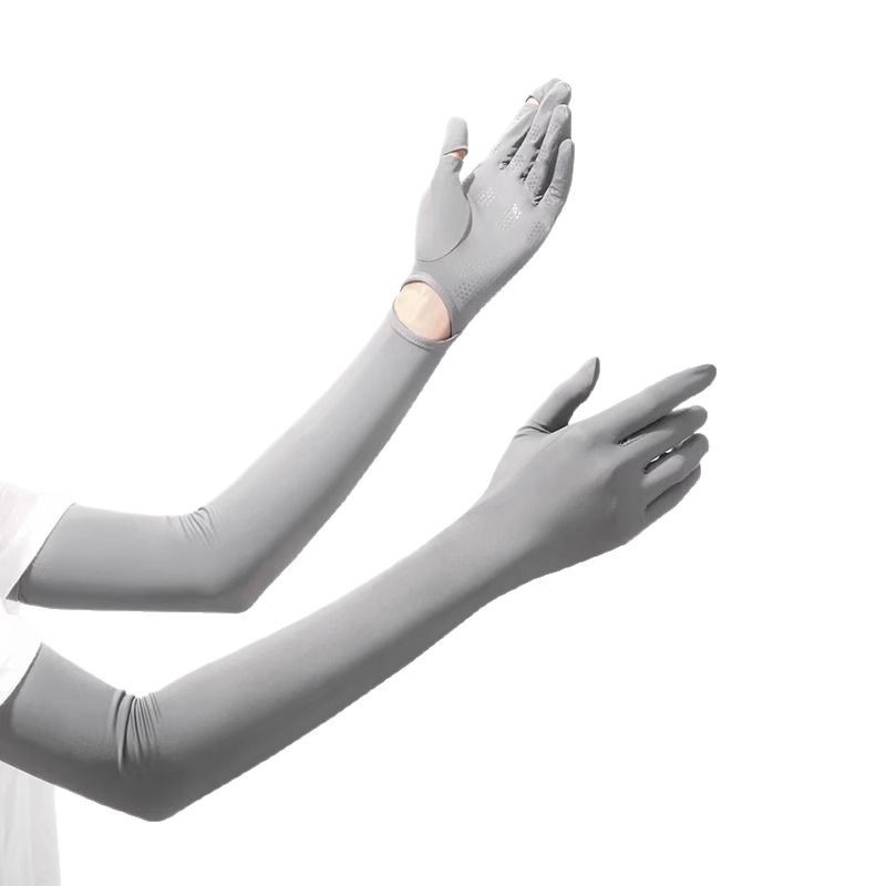 Mangas de protección solar de verano guantes de seda de hielo antiultravioleta femeninos antideslizantes mangas de brazo de pantalla táctil ciclismo al aire libre mangas de hielo