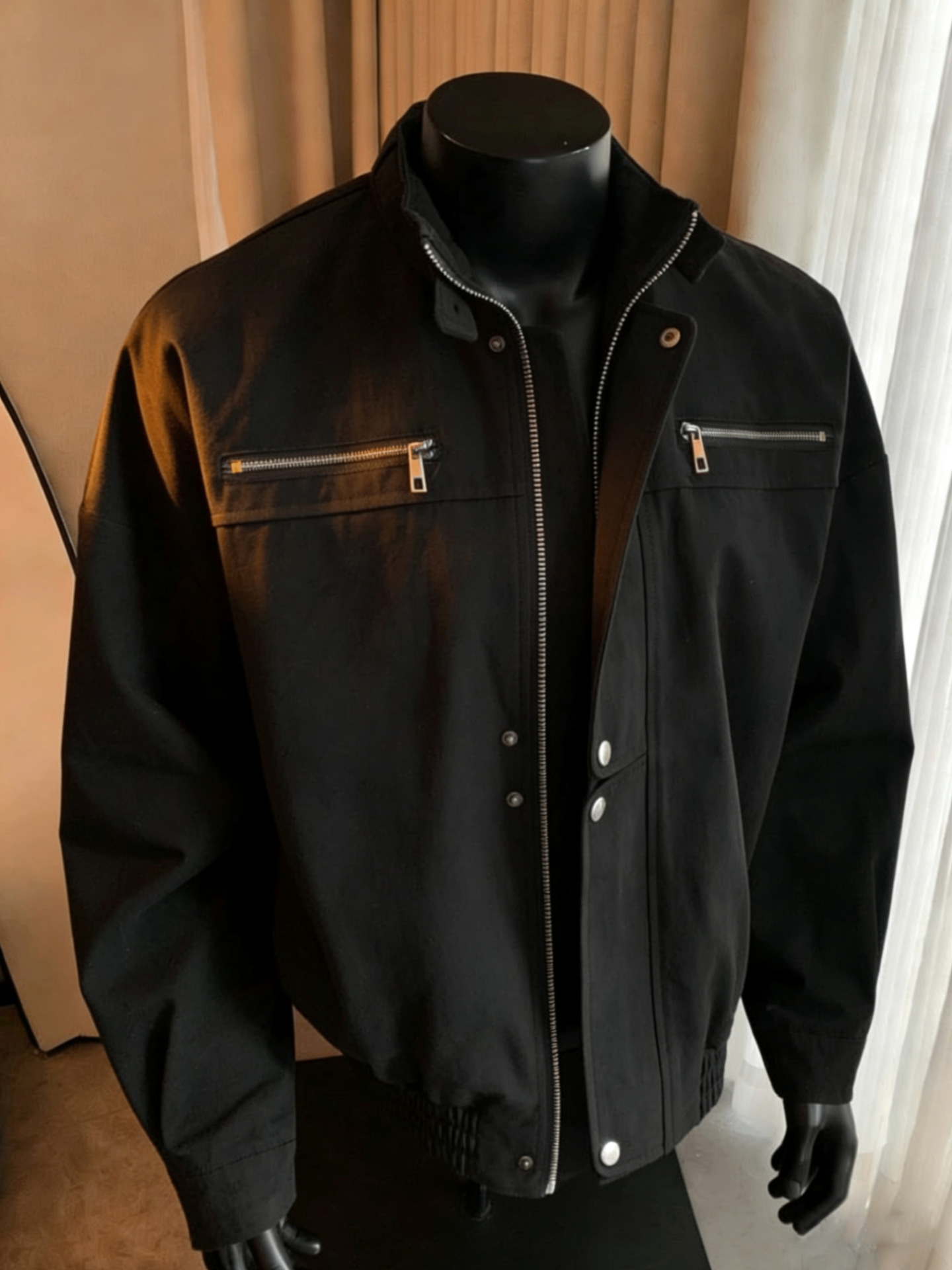 Stand Collar Workwear Jacket Men's Washed Loose Detroit Casual Jacket_viptrois.com