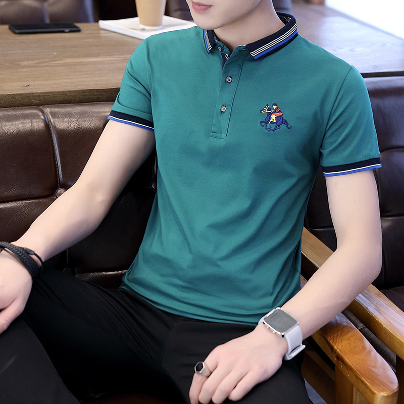 Summer men's new cotton polo shirt Korea...