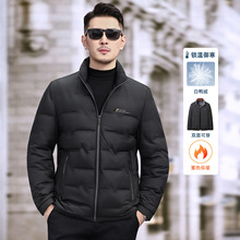 保罗轻薄双面穿立领鸭绒羽绒服男款2025新款男短款中青年休闲冬装