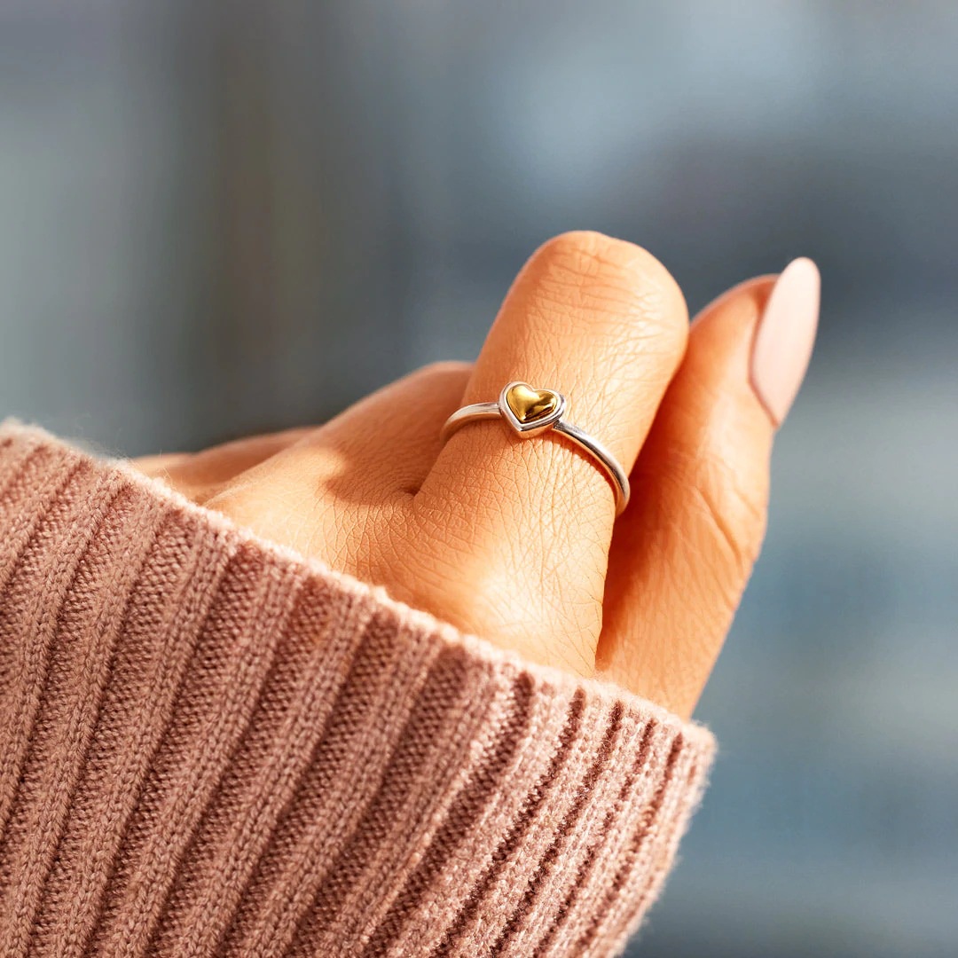 1 Piece Quantity Daily, Street Occasion 925 Sterling Silver Material 925 Sterling Silver Heart Shape Rings