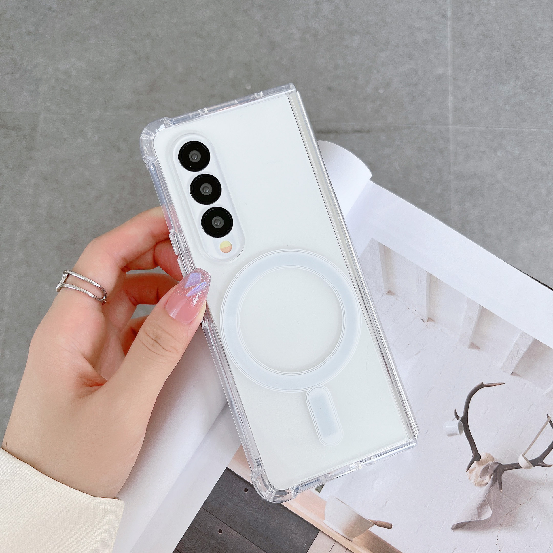 Magnetic Shockproof Acrylic Phone Case For Samsung Fold Series_voghion.com