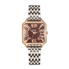 Brand watch for leisure, square steel belt, quartz fashionable dial, wholesale