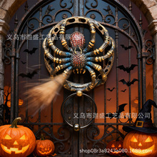 跨境万圣节新品蜘蛛门环树脂摆件高级感小众创意家居装饰工艺品