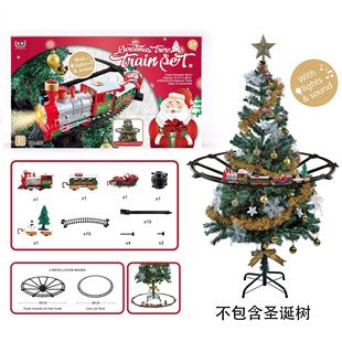 Cross-Border Christmas Electric Track Train Can Add Water to Atomize and Smoke Assembled High-Speed Rail Track Building Blocks Children's Toys