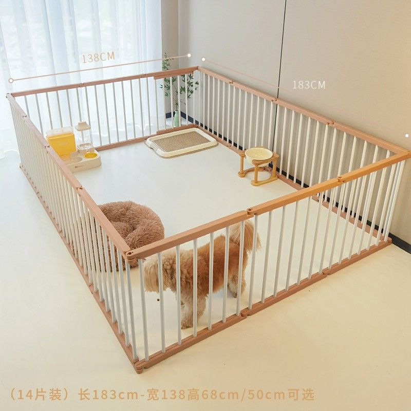 Pet Fence Indoor Punch-Free Small and Medium-Sized Dog Cage with Heightening Free Combination Balcony Anti-Jailbreak Training