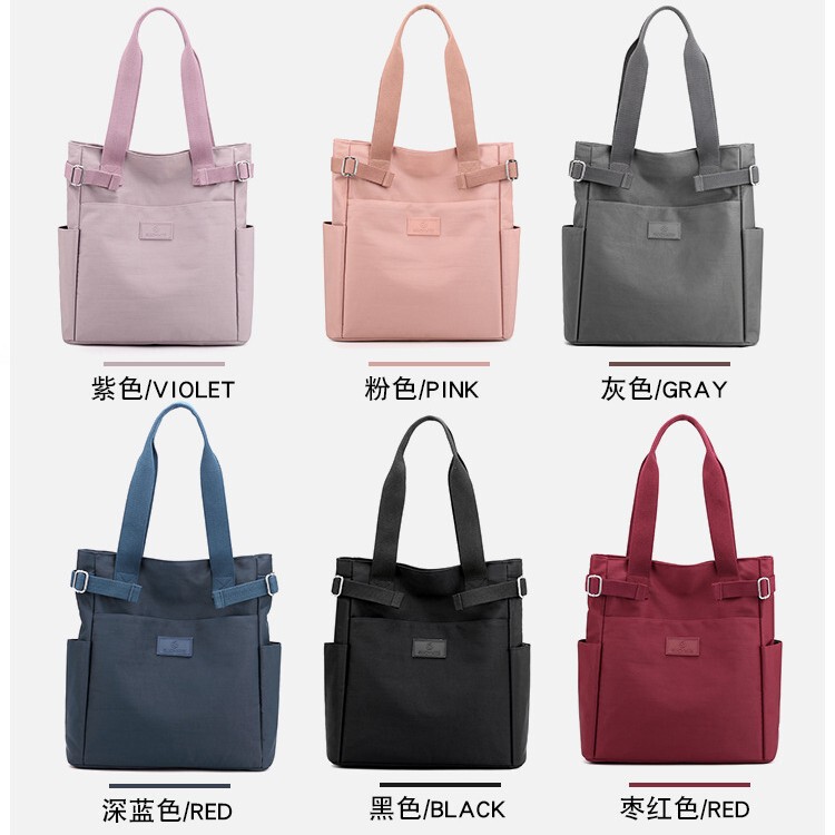 New Women's Bag, Single Shoulder, Crossbody, Handbag, Solid Color, Large Capacity, Korean Style, Simple, College Student Tutoring Bag, Nylon Storage Bag