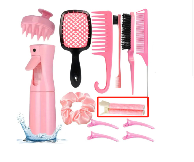 Brazo de cabello, tocado, arco, tocado, cepillo de lavado de cabello, botella de pulverización continua, peinado de cabello de cola, peinado de cabello hueco