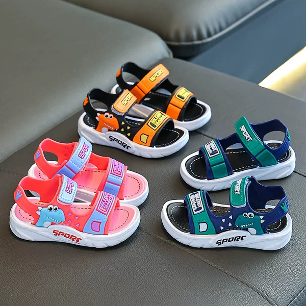Explosive Foreign Trade Children's Sandals Summer Korean Style Cute Cartoon Soft Sole Outer Wear Non-slip Velcro Sandals for Boys and Girls