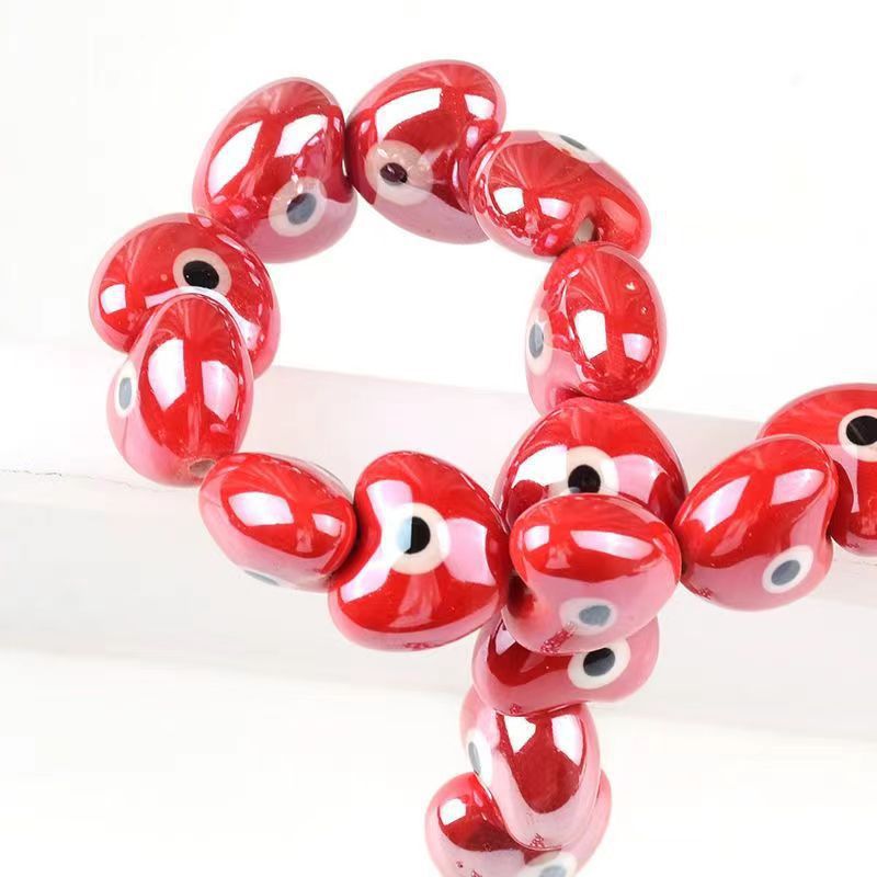17g Weight Beads Jewelry Making Type DIY Jewelry Accessories Classification 10 PCS/Package Quantity ceramics Material Heart Shape Pattern Printing Design Cute Style 10 PCS/Package Ceramics Heart Shape DIY Jewelry Accessories Beads 3