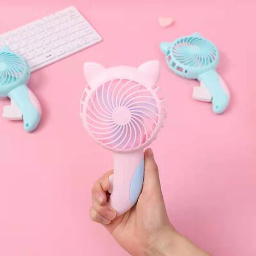 Cartoon hand-pressed hand-cranked small fan dormitory mini student portable hand-held small Internet celebrity children's fan