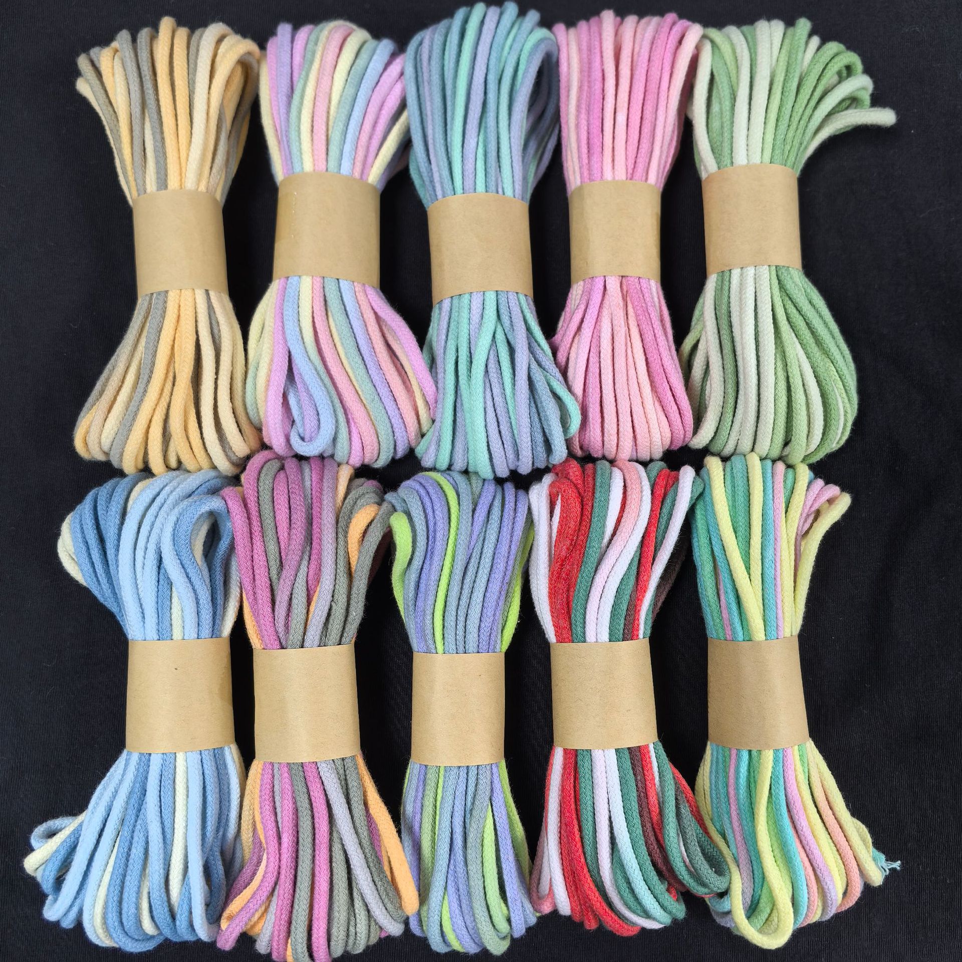 3mm渐变色段染包芯棉绳diy手链包带编织绳 macrame手机挂编织文玩