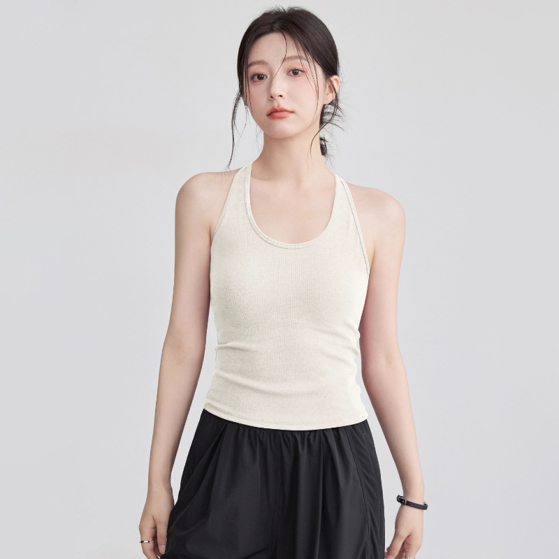 2025夏季新款瑜伽健身美背纯色可外穿瑜伽套装女修身显瘦文胸套装|undefined