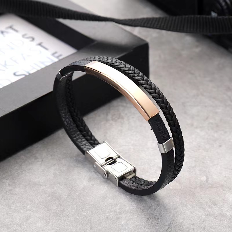 Casual Simple Style Geometric Pu Leather Polishing Unisex Bracelets display picture 9