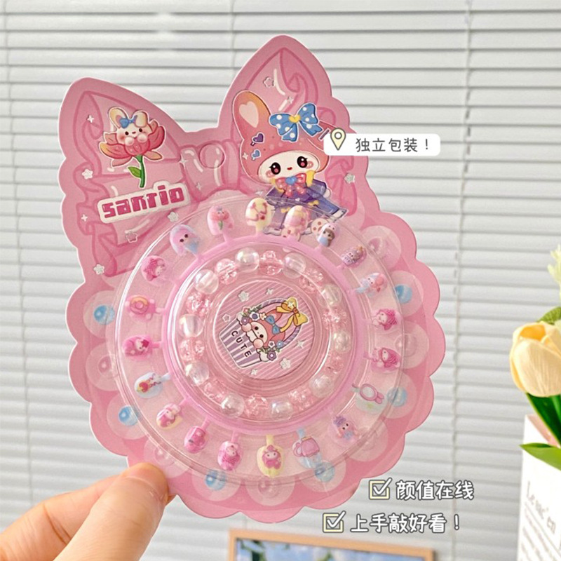 Cartoon Cute Nail Stickers Beaded Combination suit DIY Girls Nail Stickers Jewelry Toys Accompanying Gift Wholesale