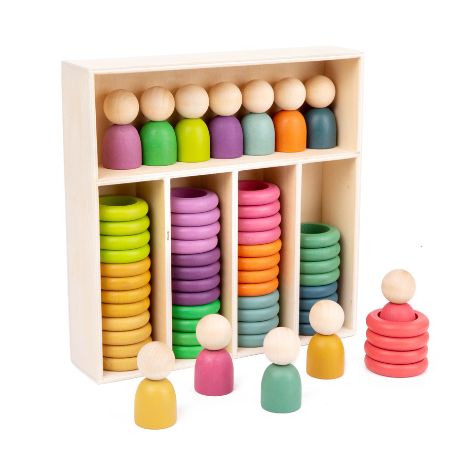 蒙氏教具宝宝夹球夹珠颜色配对玩具儿童早教益智颜色认知分类杯