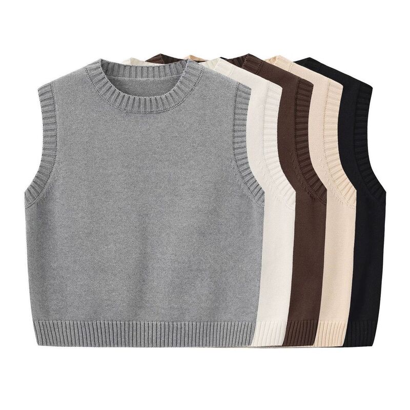 2026 New Round Neck Vest Jacket for Spring and Autumn, Versatile New Knit Korean Style Simple Loose Sleeveless Top 2026 New Round Neck Vest Jacket for Spring and Autumn, Versatile New Knit Korean Style Simple Loose Sleeveless Top
