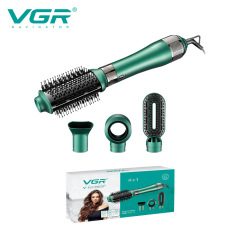 VGR493国境を越えた新型四合一女性巻き直毛櫛多機能乾湿両用熱風櫛電気ヘアドライヤー