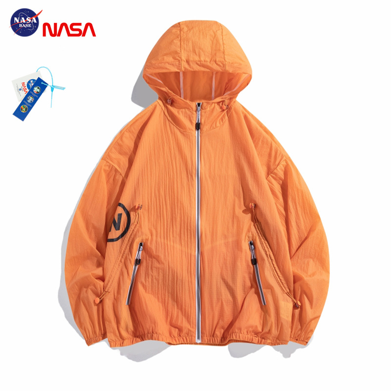 Cross-border wholesale NASA Joint name plus size M-6XL Ice Silk sun protection clothing men's 50 + sun protection index sun protection clothing fishing clothing