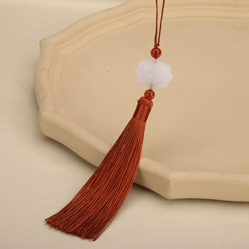 Double-sided pendant white jade with tassels, decorations, accessory, accessories