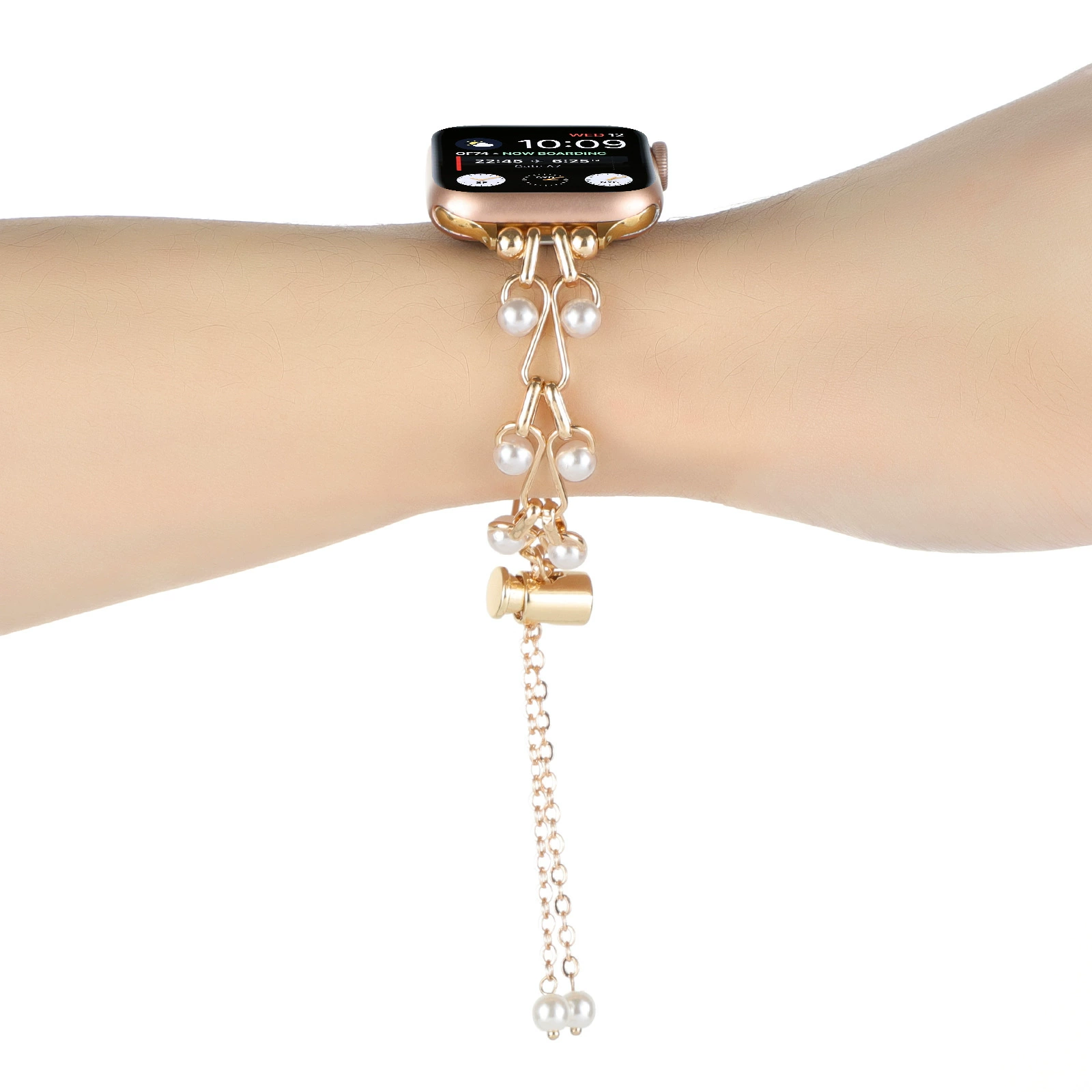 Подходящий для Apple Watch Love Pearl Surround Spring Buckle ремешок iWatch10/987SE стильный металлический ремешок