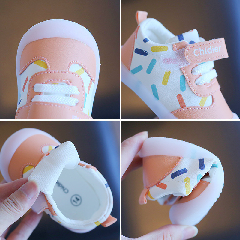 Zapatos de bebé de primavera y otoño para niños zapatos para niños de 1 1 año de edad 2 niños de fondo suave zapatos de bebé para niñas superficie de cuero