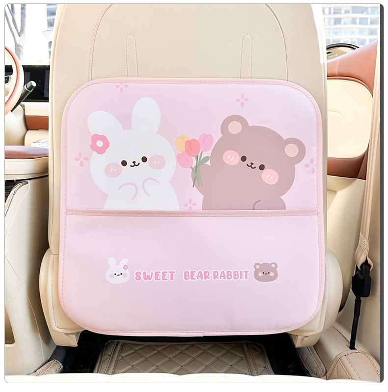 Car Anti-Kick Pad Rear Seat Back Storage Bag Kidsren's Rear Seat Protection Pad Car Cartoon Safety Seat Anti-Wear Pad