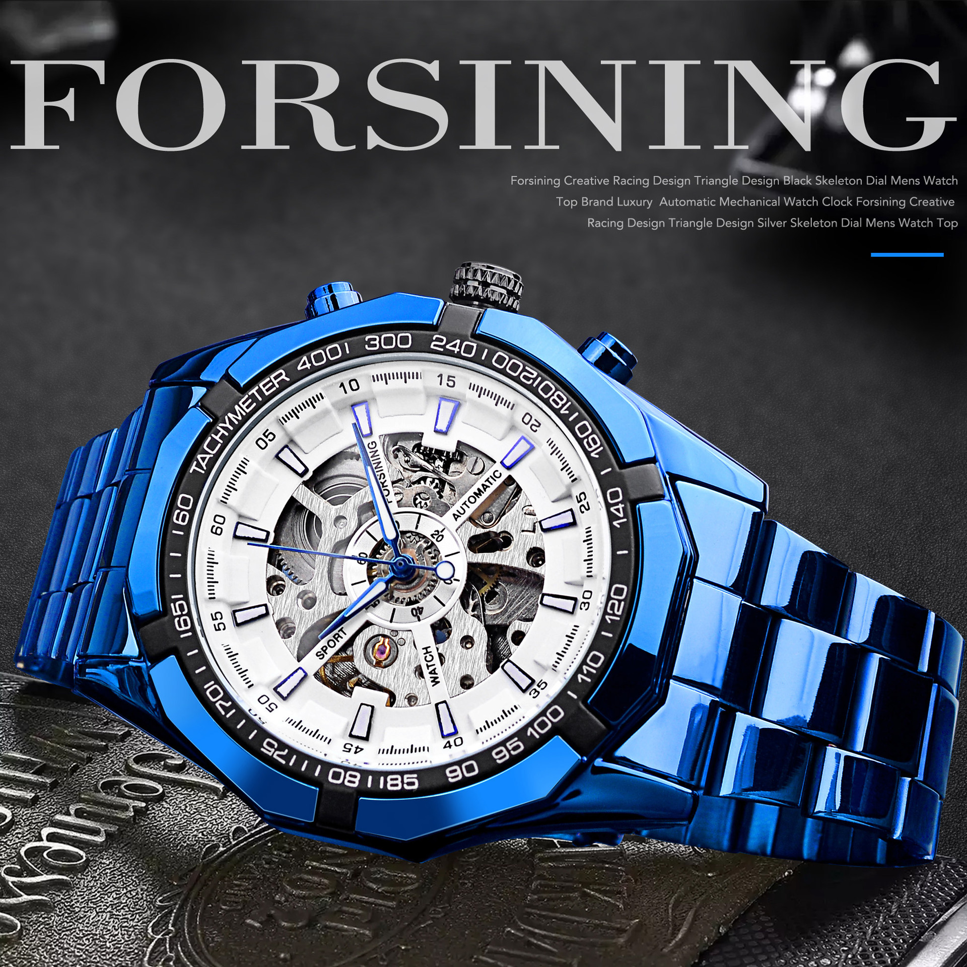 Automatic Mechanical Watch Men's Skeleton Waterproof Luminous_voghion.com