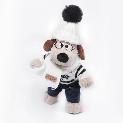 Car Ornaments Doll Tank 300: Car ornaments - black-striped-sweater-leader-dog-white-hat