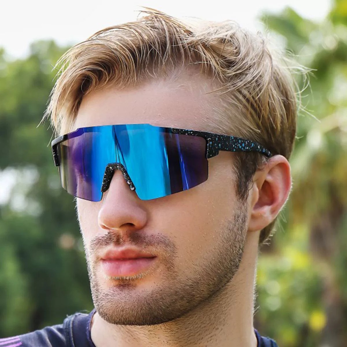 2025新款男女士户外炫彩太阳眼镜 运动骑行运动眼镜