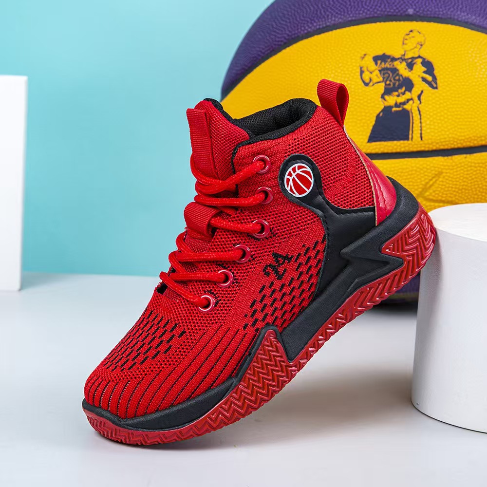 Nuevos zapatos de baloncesto de verano de moda al aire libre zapatos de carrera de suela gruesa rebote de tela de malla zapatos deportivos para niños