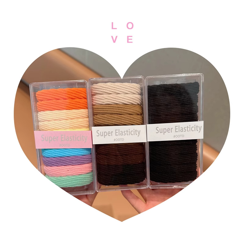 Otoño y invierno anillo de cabello de color toalla de alta elasticidad anillo de toalla sin costura correa de goma de dopamina caballo cuerda de cabello de color adornamiento de cabello