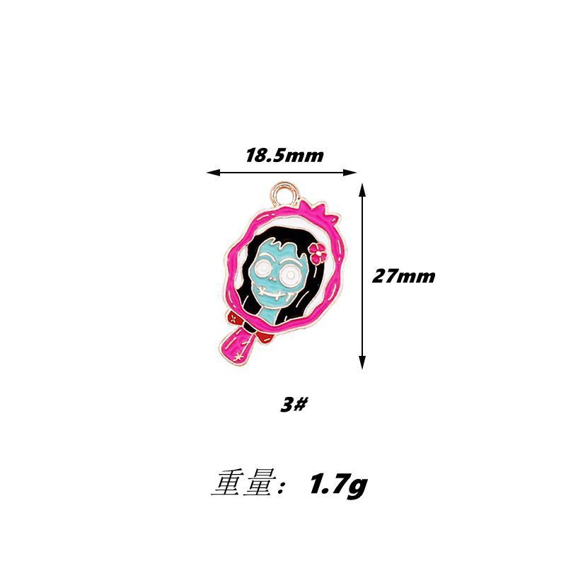 跨境卡通万圣节DIY饰品配件合金滴油幽灵嘴巴领结裙子吊坠耳饰配|undefined