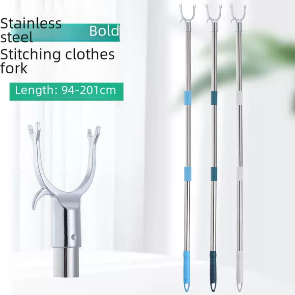 Clothes Pole, Household Clothes Drying Pole, Stainless Steel Splicing Pole, Extended Clothes Hanging Clothes Pole, Clothes Fork Pole, Clothes Fork