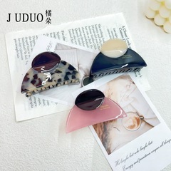 Judy's 新しい厚みのあるアセテート半円形シャーククリップ、ハイエンドの女性用後頭部クリップ、ファッショナブルなヘアクリップ