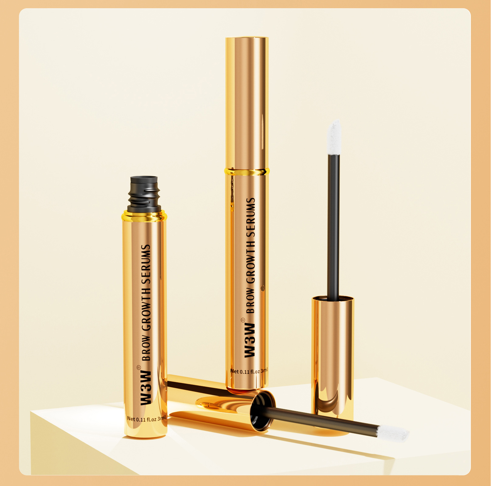 W3W Amazon Gold Tube Eyebrow Liquid is transparent, colorless, natural, slender and thick eyebrow liquid, cross-border makeup undefined