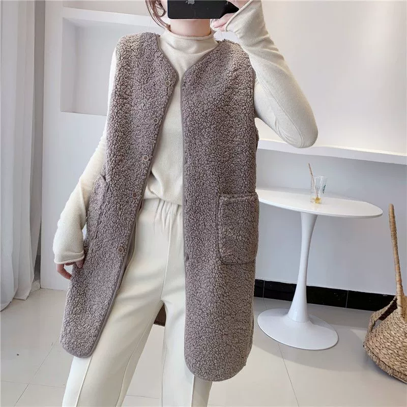 Spring long fashionable vest, jacket, mid-length, plus size, western style, oversize