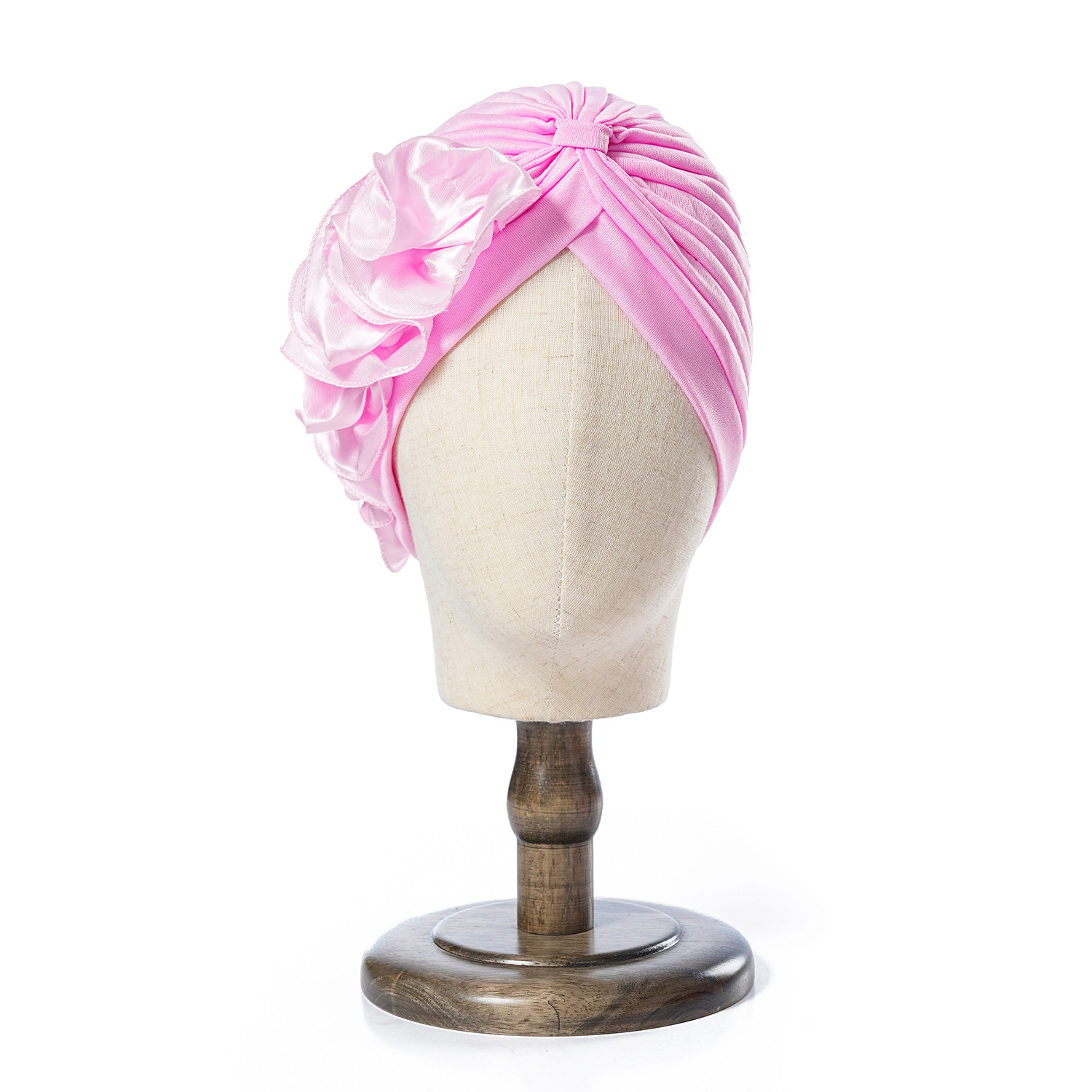 Cappello musulmano Cappello con fascia decorativa a fiori a fila laterale Cappello con fascia elastica plissettata Cappello etnico con fascia antivento_voghion.com