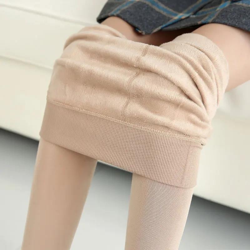 Abbigliamento da donna leggings invernali caldi per le donne da indossare come capospalla senza formazione di pallini collant a vita alta in velluto perlato di grandi dimensioni_voghion.com