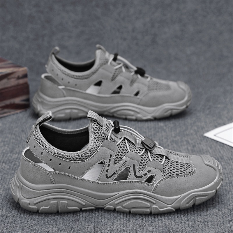 Zapatos de hombre Baotou verano 2025 nuevos zapatos deportivos al aire libre huecos y transpirables para hombres sandalias de vadeo casuales para hombres
