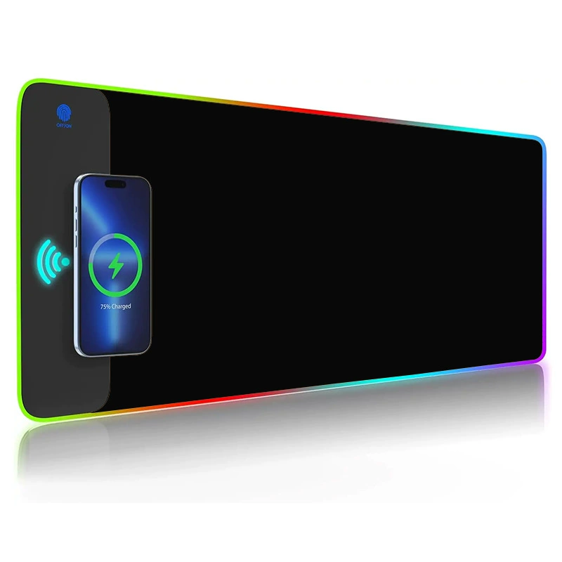 Коврик для мыши с беспроводной зарядкой, RGB-подсветкой, игровой, магнитный 3-в-1